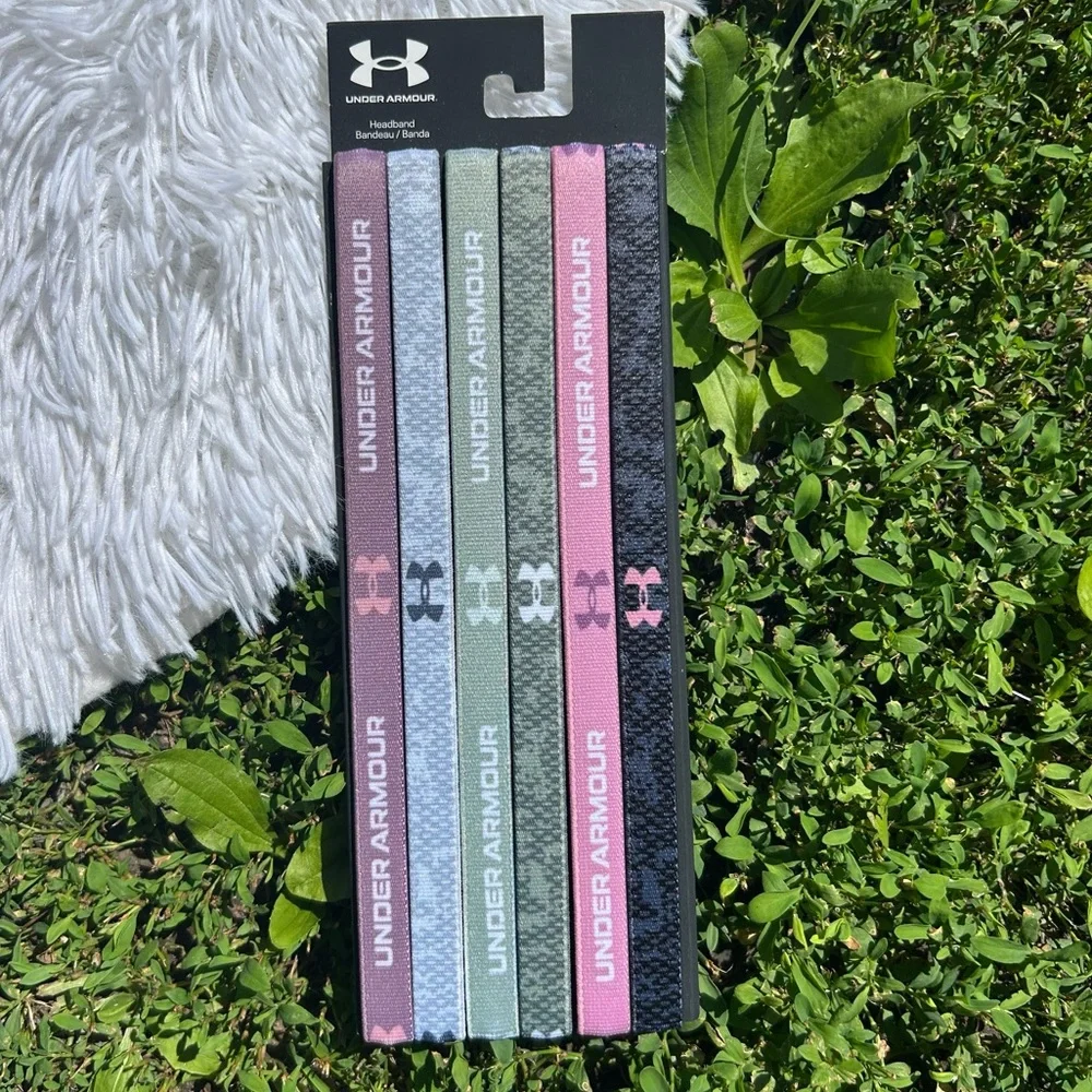 Under Armour Six Pack of Women’s Elastic Hair Headbands with Grip Underneath NEW